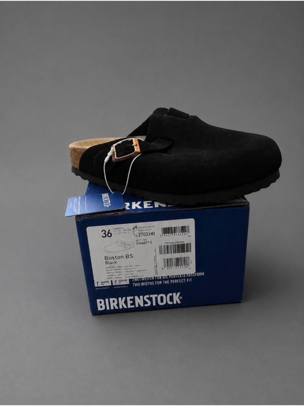 Birkenstock Boston BS Black Suede Clogs EU 36 US 5-5.5 NWT